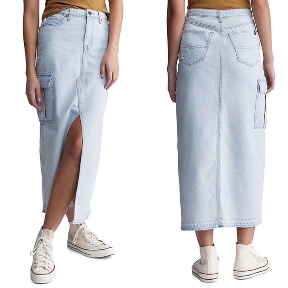 BUFFALO DAVID BITTON Samantha Denim Maxi Skirt Size 31 - Picture 2 of 16